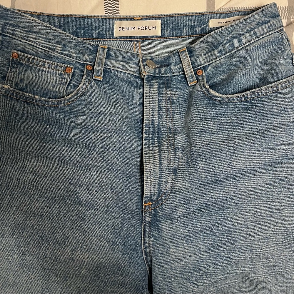 Denim Forum “Farrah” Light Blue Wide Leg Jeans - Picture 3 of 4
